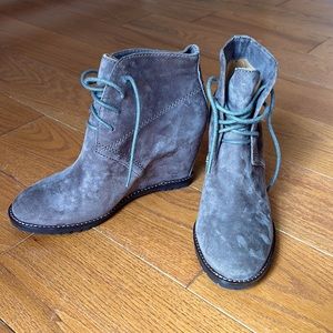 Trask Women’s Lia Suede Lace Up Wedge Ankle Booties